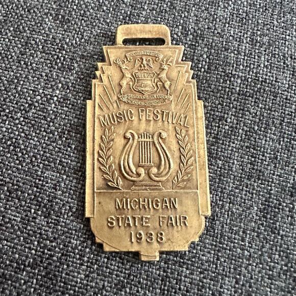 Vintage Other - 1938 Michigan State Fair Music Festival Medal